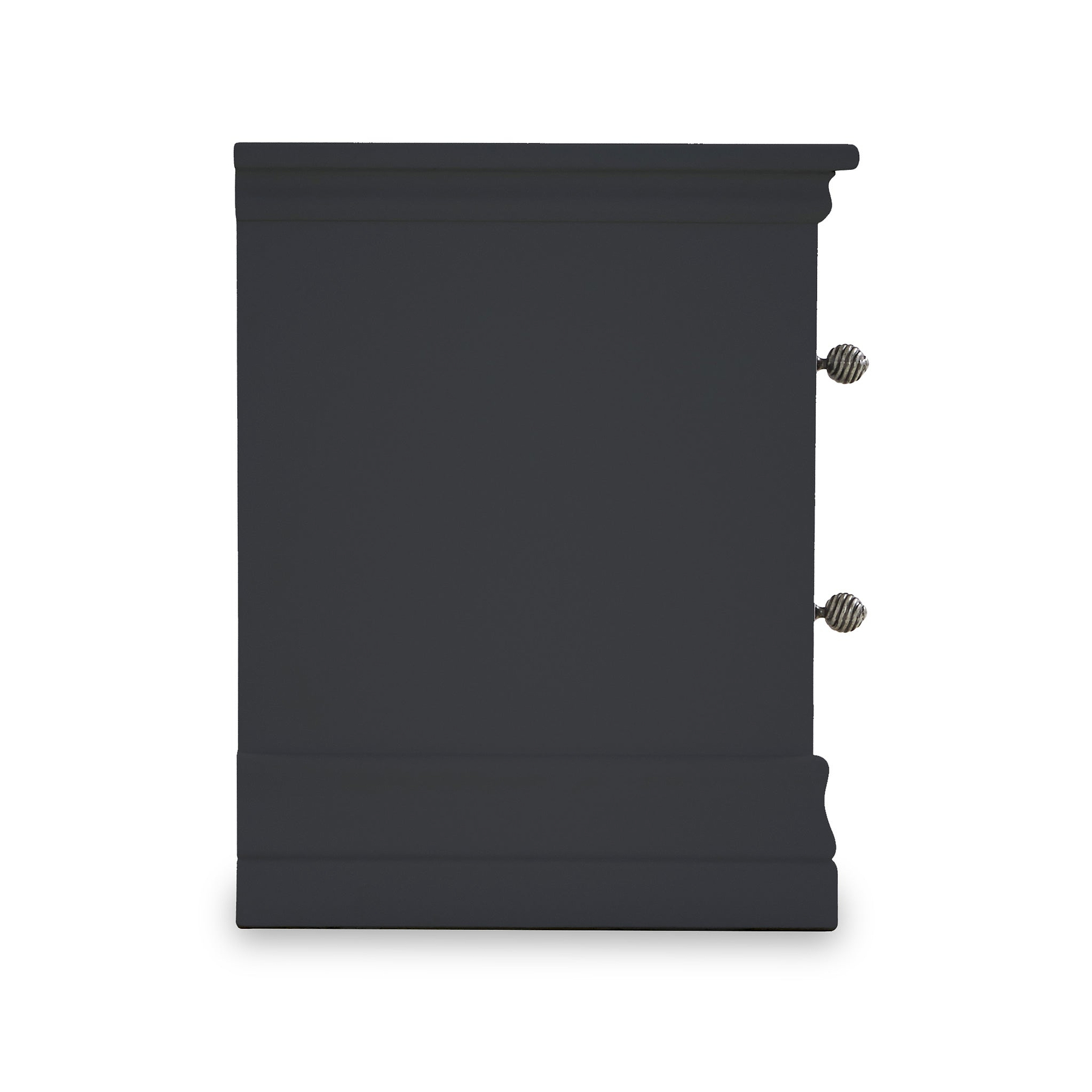 Porter Charcoal 2 Drawer Narrow Bedside Table
