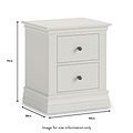 Porter Grey 2 Drawer Bedside Table dimensions