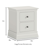 Porter Grey 2 Drawer Bedside Table dimensions