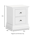 Porter White 2 Drawer Bedside Table dimensions
