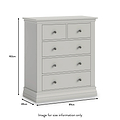 Porter Grey 2 Over 3 Chest of Drawers dimensions
