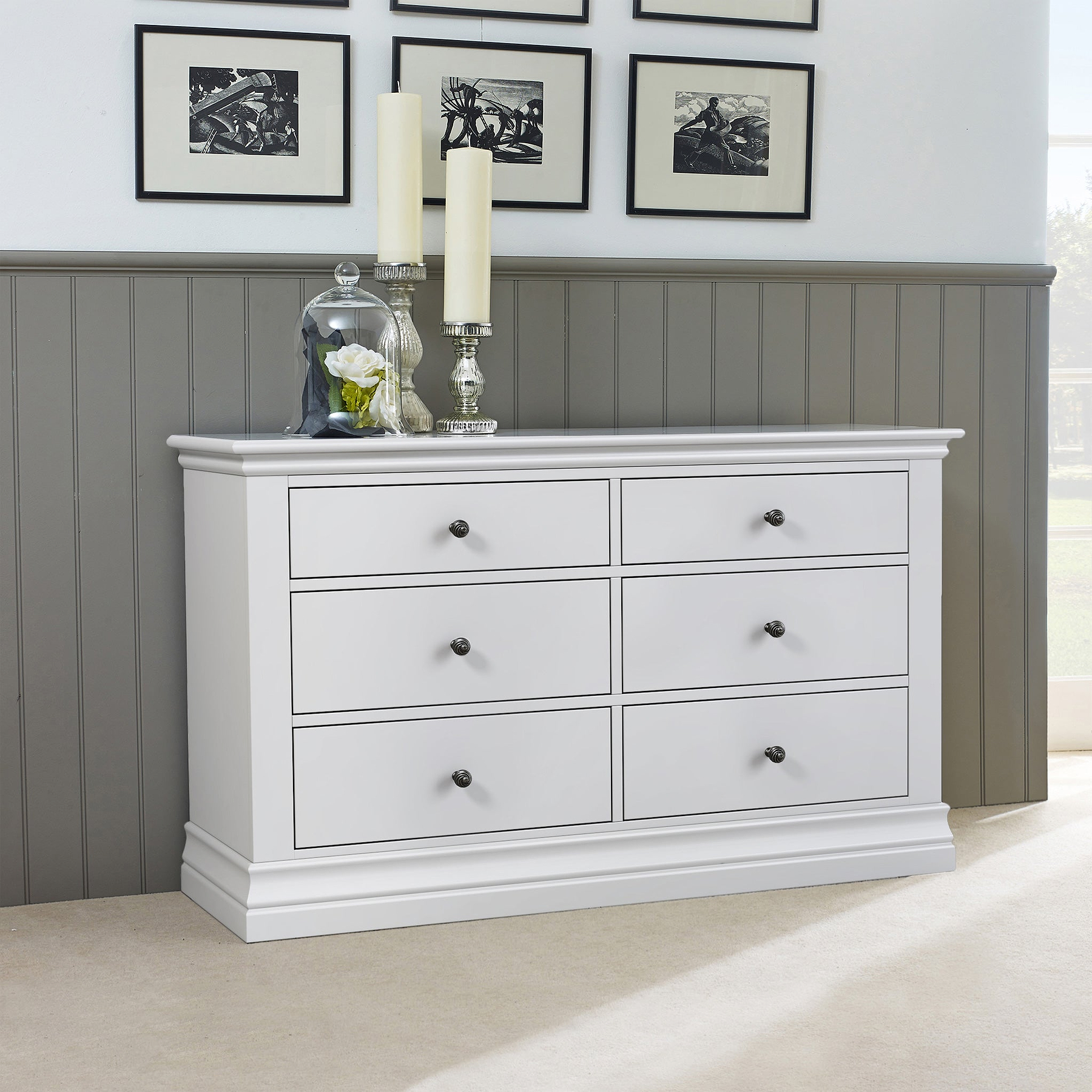 Porter Grey 6 Drawer Wide Storage Chest