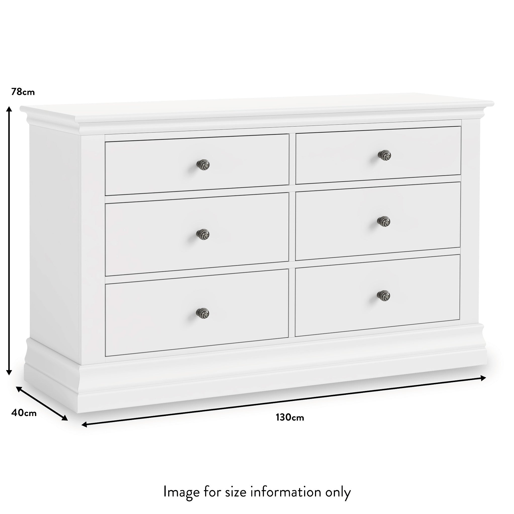 Porter Grey 6 Drawer Wide Chest dimensions