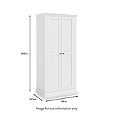 Porter White Full Hanging Double Wardrobe dimensions