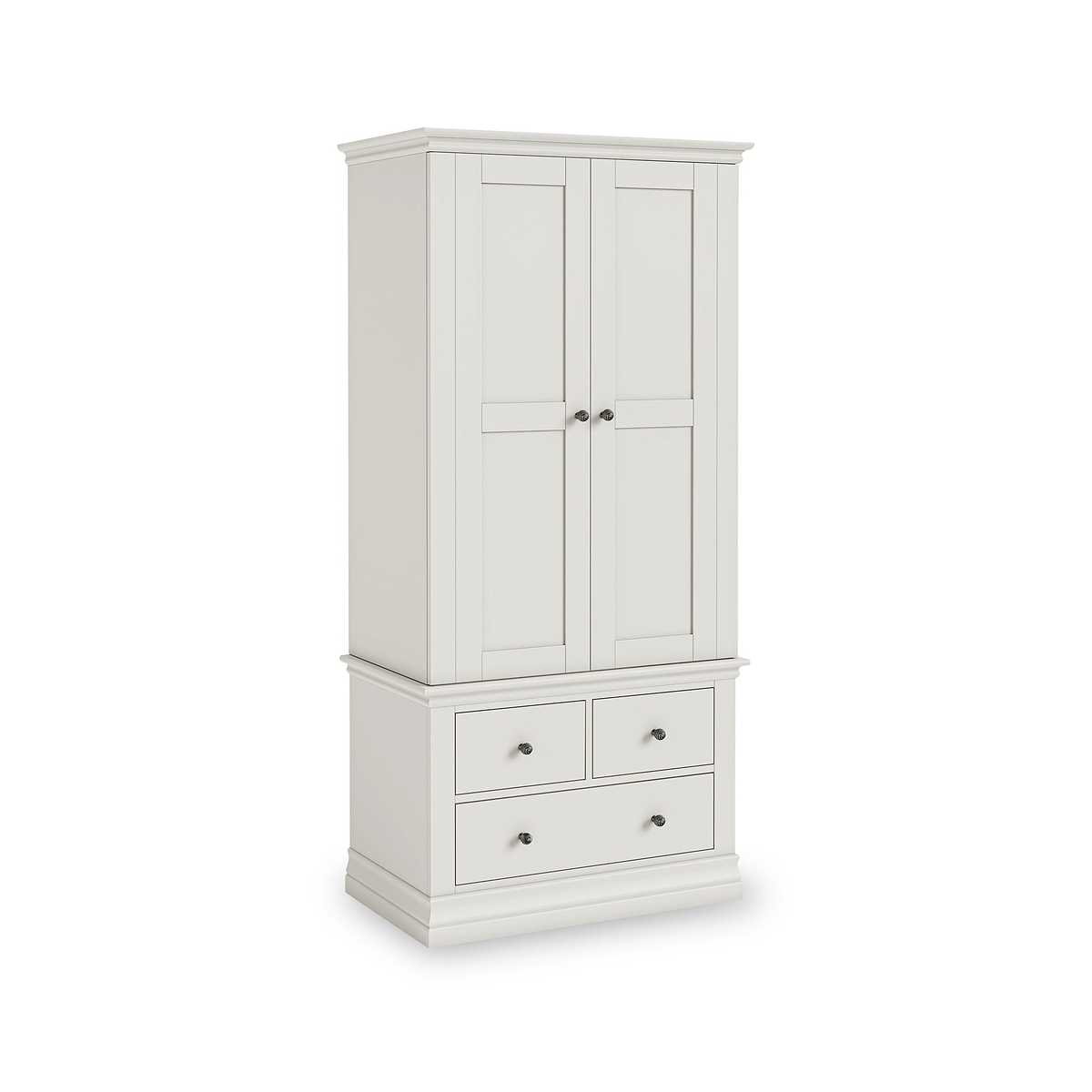 Porter Grey 2 Door 3 Drawer Double Wardrobe from Roseland Furniture