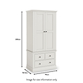 Porter Grey 2 Door 3 Drawer Double Wardrobe dimensions