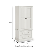 Porter Grey 2 Door 3 Drawer Double Wardrobe dimensions