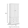 Porter White 2 Door 3 Drawer Double Wardrobe dimensions
