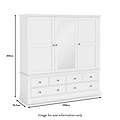 Porter White Triple Wardrobe with 6 Drawers dimensions