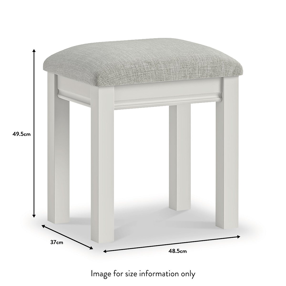 Porter Grey Upholstered Dressing Table Stool dimensions