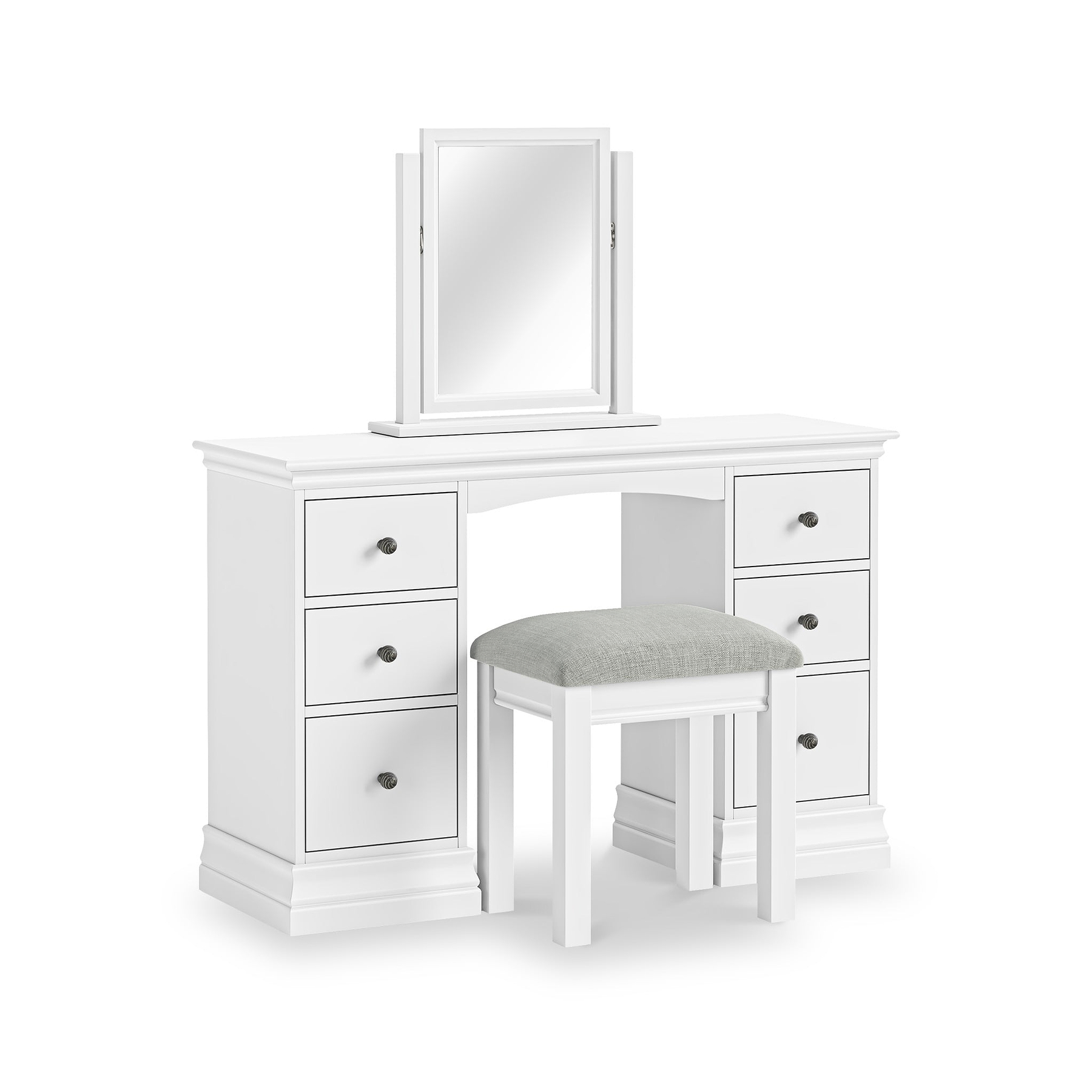 white dressing stool Porter Upholstered Dressing Table Stool | White or Grey