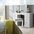 Porter White Upholstered Dressing Table Stool for Porter dressing table