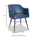 Aitor Blue Leather Armchair with Pleated Back dimensions