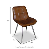 Danica Brown Buffalo Leather Dining Chair dimensions