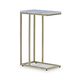 Elissa White Marble Side Table with Gold Leg
