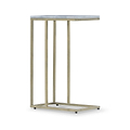 Elissa White Marble Side Table with Gold Leg