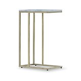 Elissa White Marble Side Table with Gold Leg