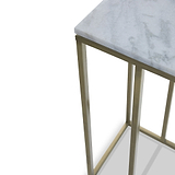 Elissa White Marble Side Table with Gold Leg