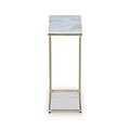 Elissa White Marble Side Table with Gold Leg