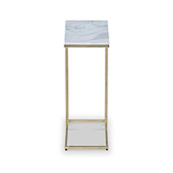 Elissa White Marble Side Table with Gold Leg