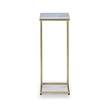 Elissa White Marble Side Table with Gold Leg