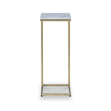 Elissa White Marble Side Table with Gold Leg