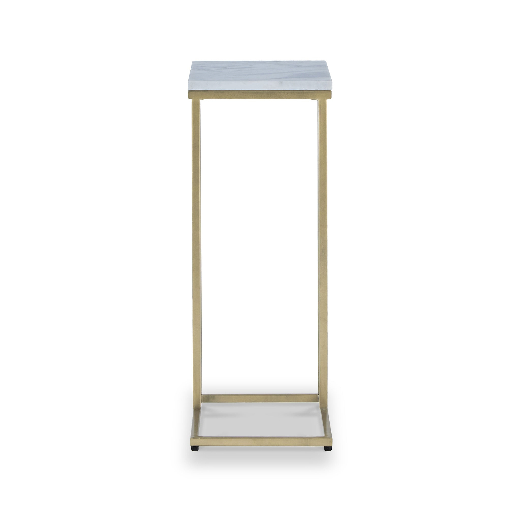 Elissa White Marble Side Table with Gold Leg