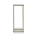 Elissa White Marble Side Table with Gold Leg