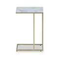 Elissa White Marble Side Table with Gold Leg