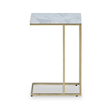 Elissa White Marble Side Table with Gold Leg
