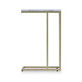 Elissa White Marble Side Table with Gold Leg