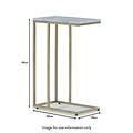 Elissa White Marble Side Table with Gold Leg dimensions