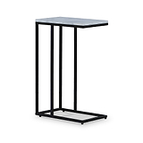Elissa White Marble Side Table with Black Leg from Roseland Furniture