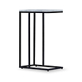 Elissa White Marble Side Table with Black Leg 