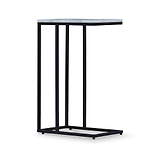 Elissa White Marble Side Table with Black Leg 