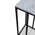 Elissa White Marble Side Table with Black Leg 