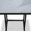 Elissa White Marble Side Table with Black Leg 