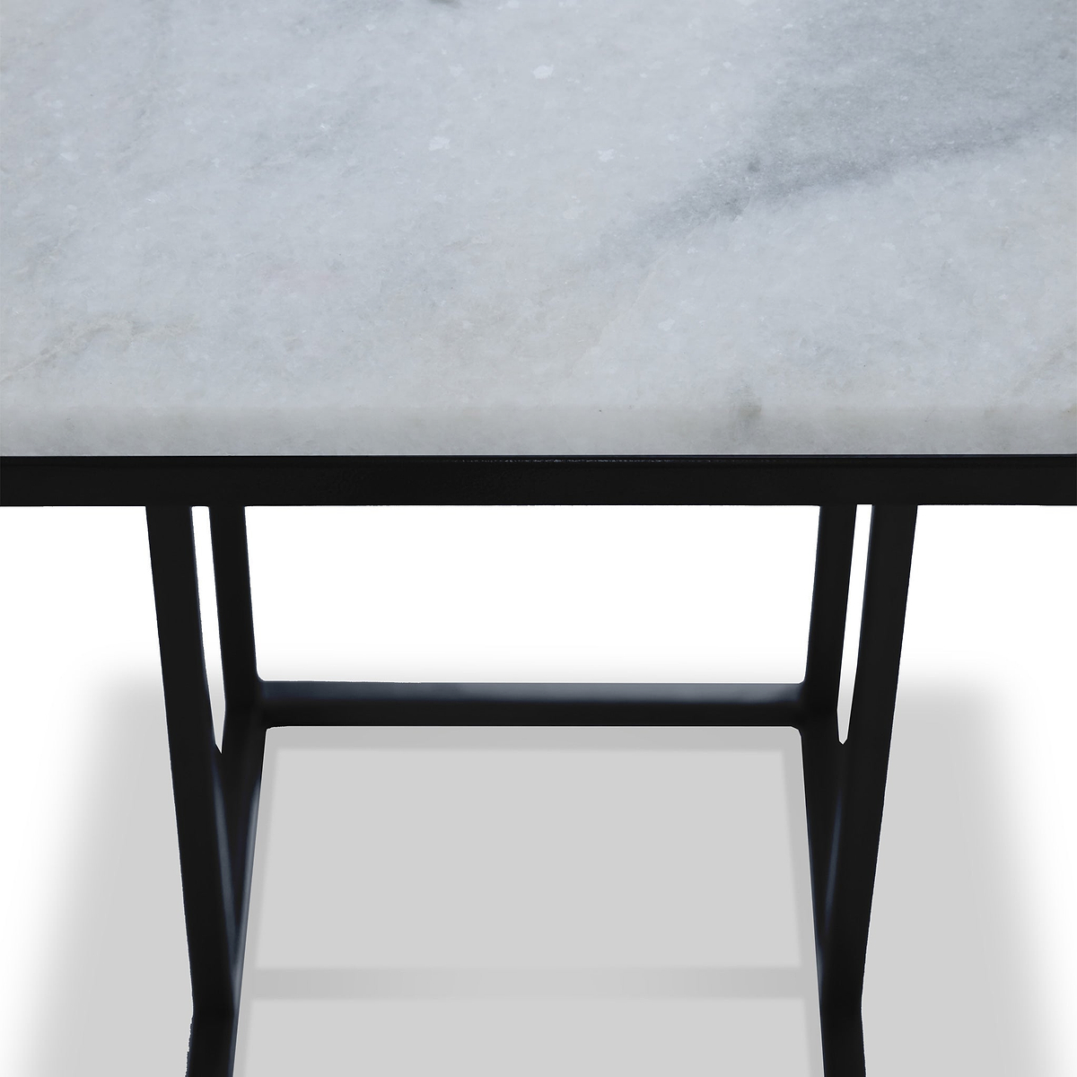 Elissa White Marble Side Table with Black Leg 