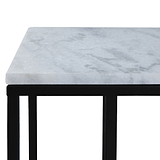 Elissa White Marble Side Table with Black Leg 