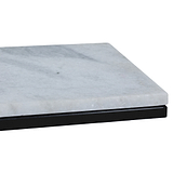 Elissa White Marble Side Table with Black Leg 