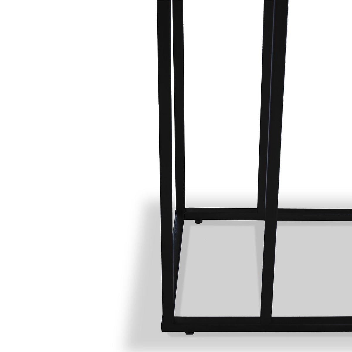 Elissa White Marble Side Table with Black Leg 
