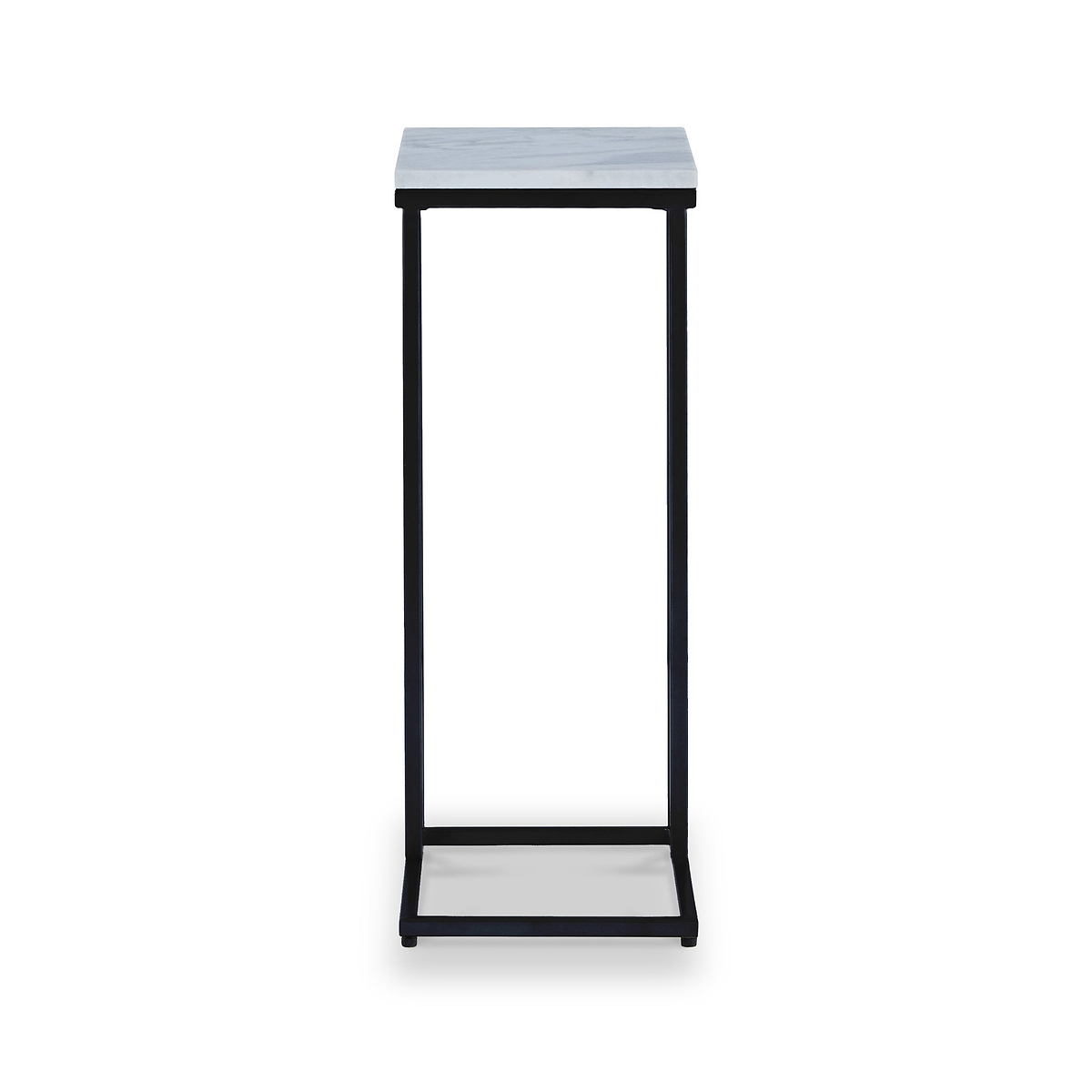 Elissa White Marble Side Table with Black Leg 