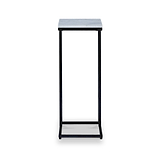 Elissa White Marble Side Table with Black Leg 