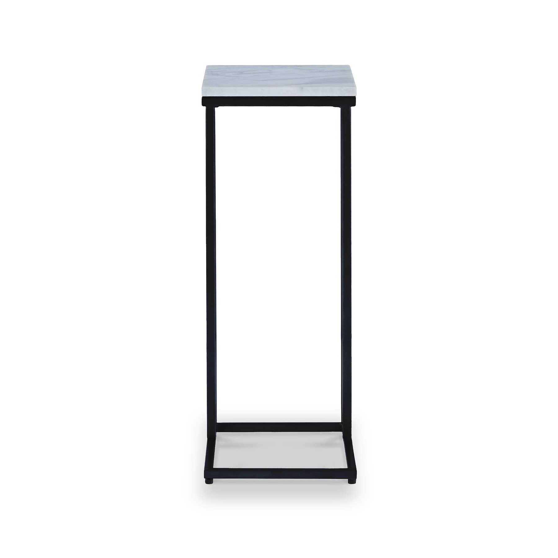 Elissa White Marble Side Table with Black Leg 