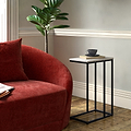 Elissa Marble Side Table with Black Leg for Living room