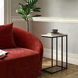 Elissa Marble Side Table with Black Leg for Living room