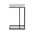 Elissa White Marble Side Table with Black Leg 