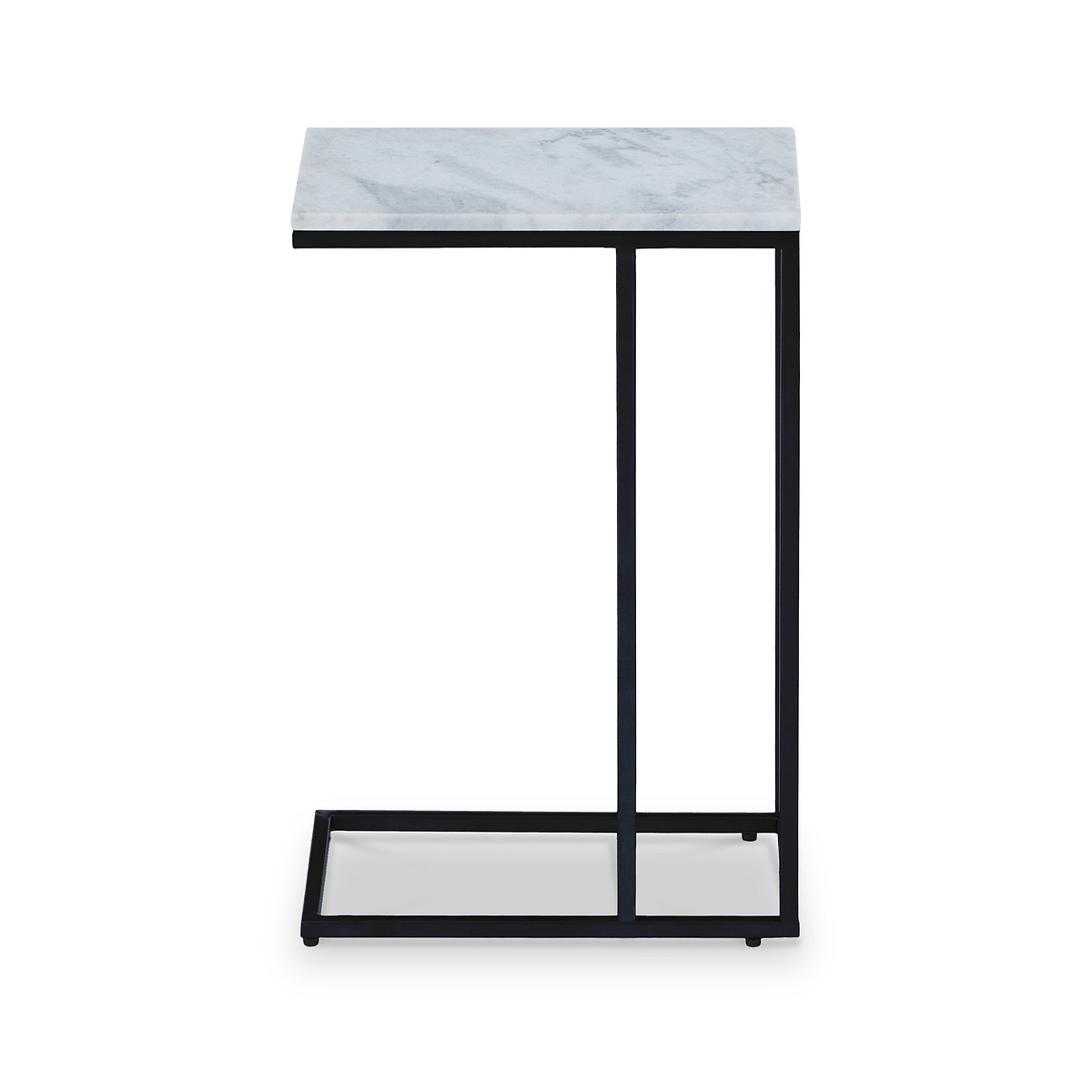 Elissa White Marble Side Table with Black Leg 