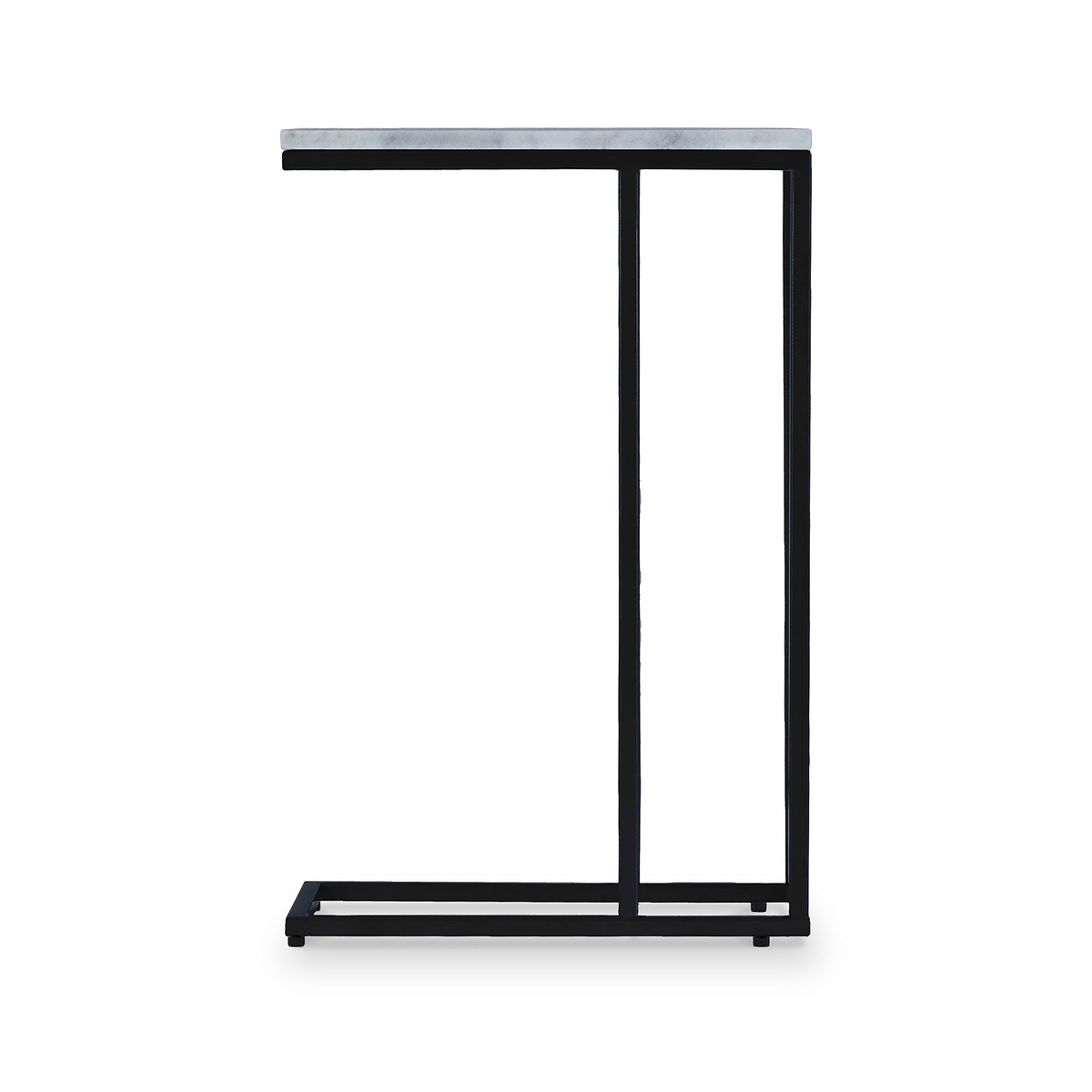 Elissa White Marble Side Table with Black Leg 