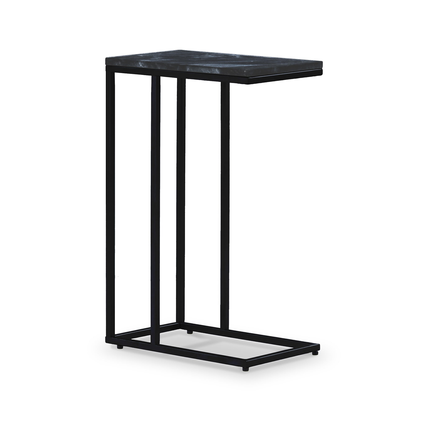Elissa Black Marble Side Table with Black Leg from Roseland Furniture